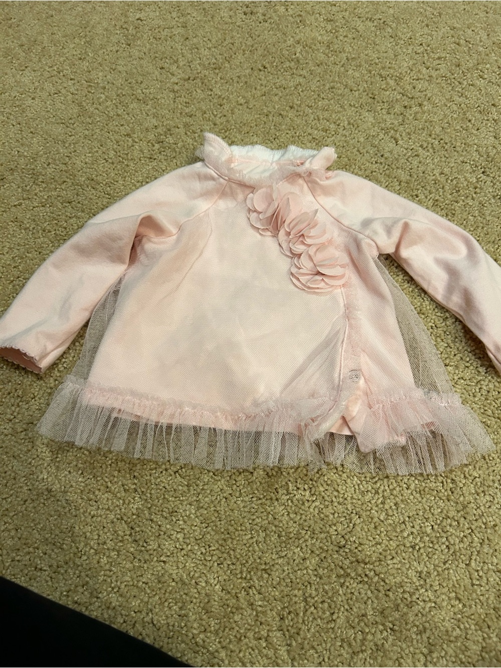 Mud Pie Blush Pink Tulle Baby Dress Top. Size 0-3